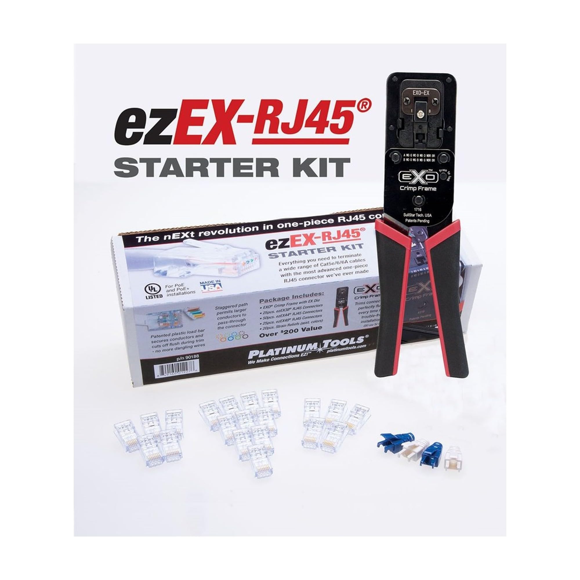 Platinum Tools 90188 ezEX Starter Kit, Modular Connector for
