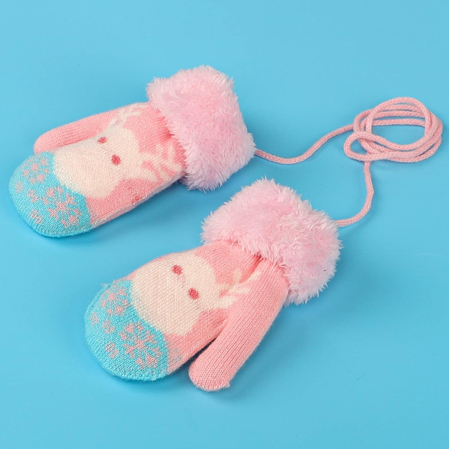 Holiberty Toddler Kids Warm Winter Gloves Cute Infant Baby Boys Girls Thick Fleece Lined Full Finger Ski Snow Gloves Mittens - Image 3