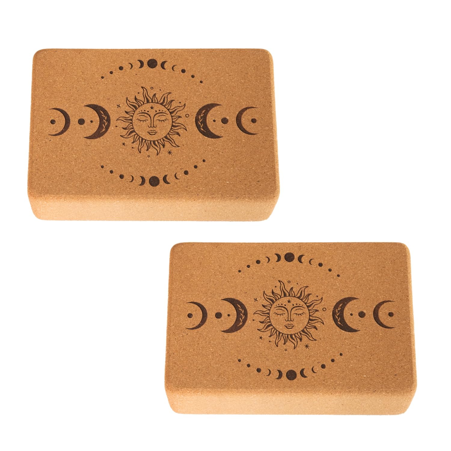 Yoga Blöcke aus Kork | 2er Set | 22,5 x 15 x 7,5 cm | abgerundete Kanten | rutschfest & robust | Yoga Block Kork
