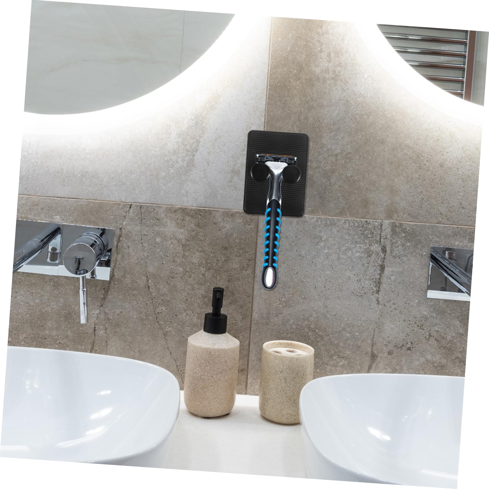 SOESFOUFU 4pcs Wall-mounted Razor Holder Stand Brush Holder Abs Material Bathroom Razor Storage Rack Safety Stand Easy to Clean