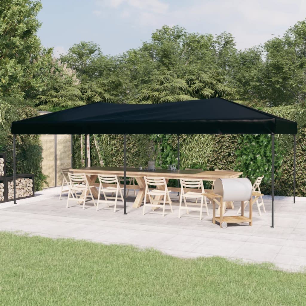 Namiot imprezowy, składany, czarny, 3 x 6 m, pawilon imprezowy, namiot biesiadny, namiot ogrodowy, pawilon składany, pergola, zadaszenie do ogrodu, na taras, kemping, imprezę, grillowanie