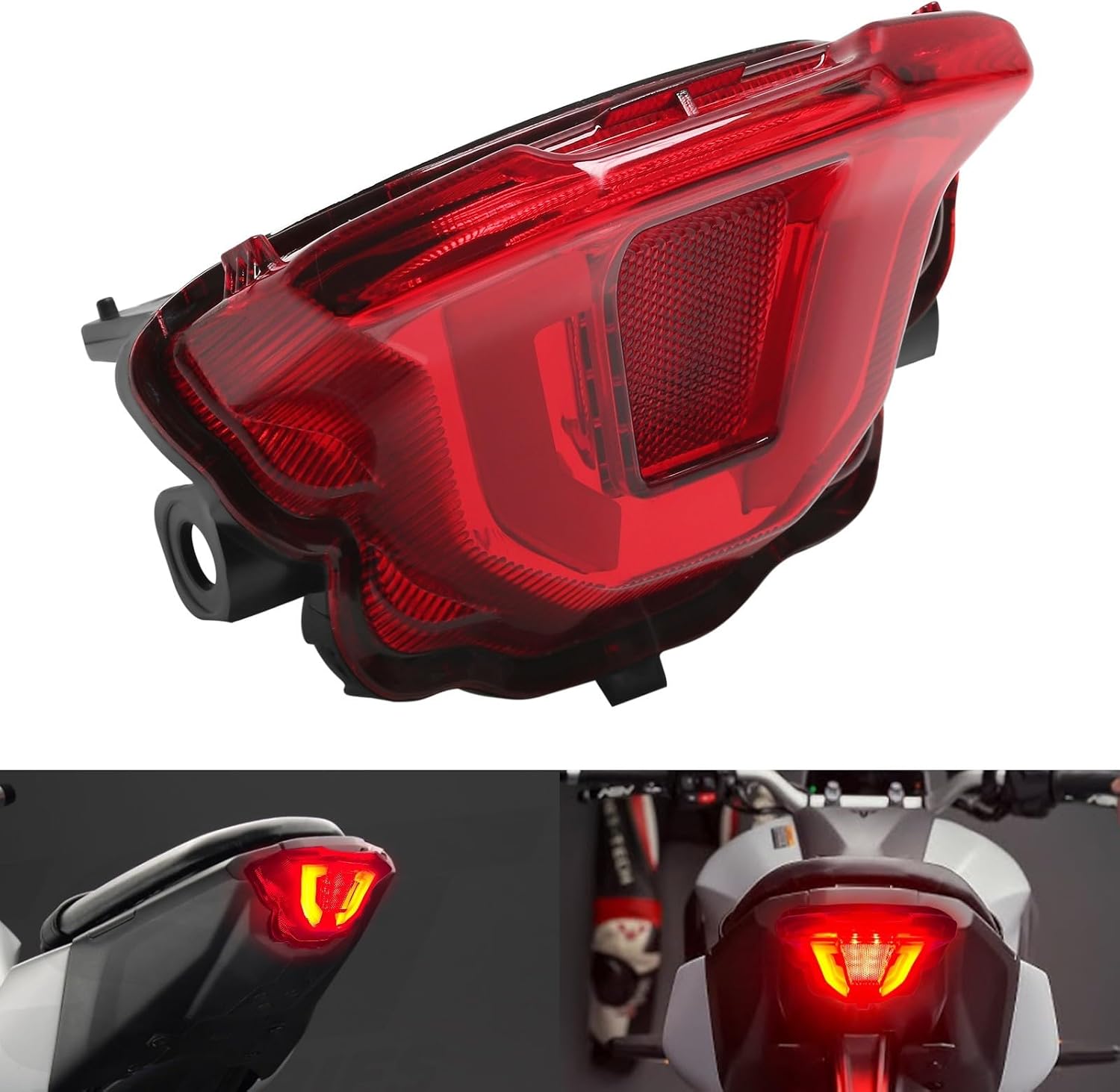 MT07/Y-AMT LED Tail Brake Lights Turn Signal Integrated Compatible With MT-07/Y-AMT 2025 Motorcycle Rear Tail Light/Brake Light/Indicator Integrated (Red)