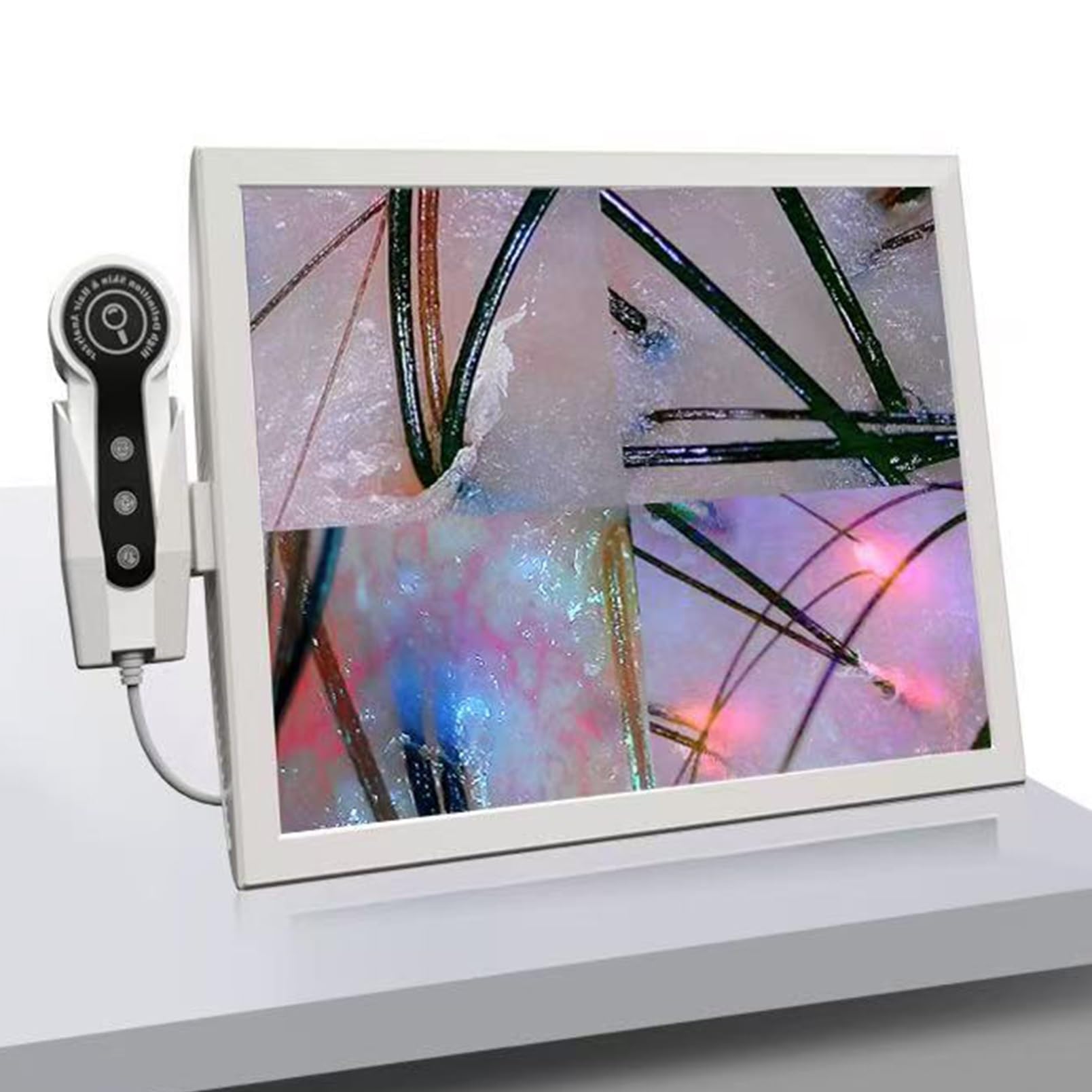 Elikbh 15Inch 15-Inch Scalp Camera Professional, 50-200X Magnification, Skin Pore Analyzer, Storage Function For Image Comparisons