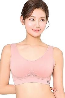 【Viage】Viageビューティアップ ナイトブラ Air シアー素材 メッシュ 脇高設計 ノンワイヤー 背面着圧設計 締付け感なし(ヌードピンク,LL)