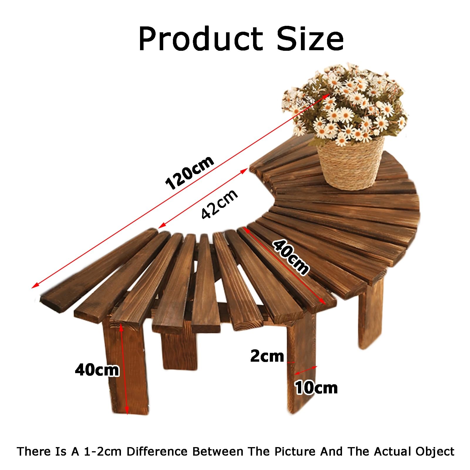 Genérico Banco De Árbol Envolvente Que Optimiza El Espacio. Asiento Semicircular De Madera For Jardín Y Piscina (Solo Incluye Bancos).(Blue)