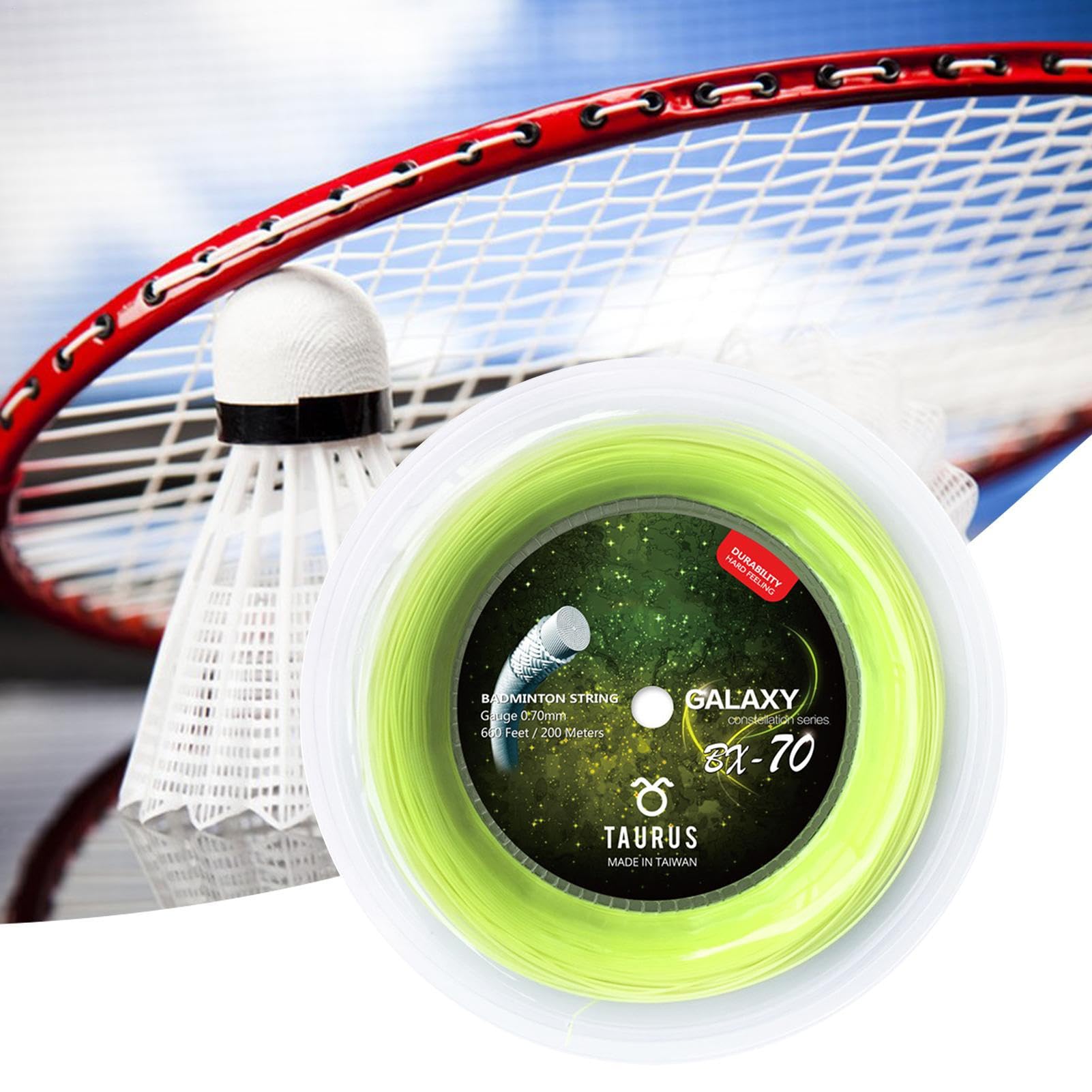 Genérico Corda per racchetta da badminton | Cordino da allenamento per racchette da badminton | Filo pratico ad alta elasticità 200 m per principianti e dilettanti