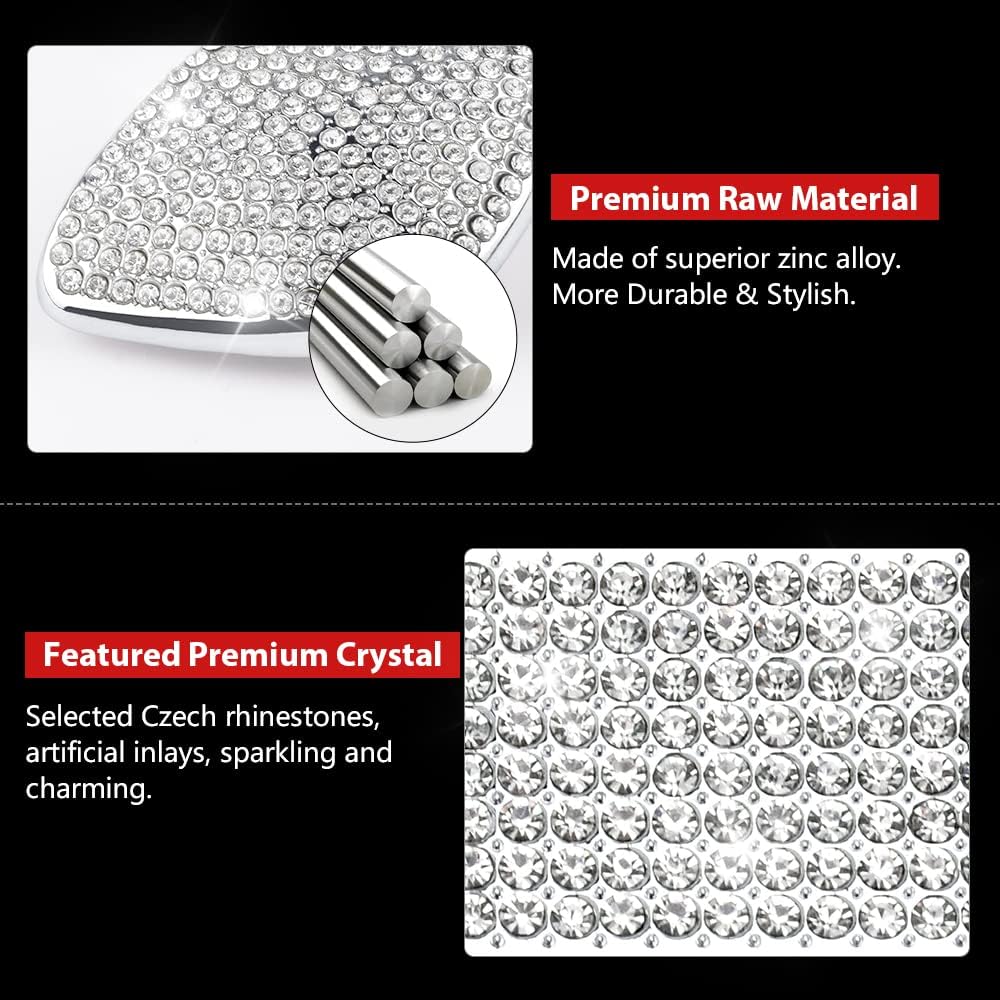 PIFOOG Accessory Fit for Volkswagen Glittering Gear Shift Knob Cover Shifter Lever Covers Stickers Trim Fits for VW Beetle Jetta Atlas Tiguan Golf Passat Arteon Touareg Eos 3PCS