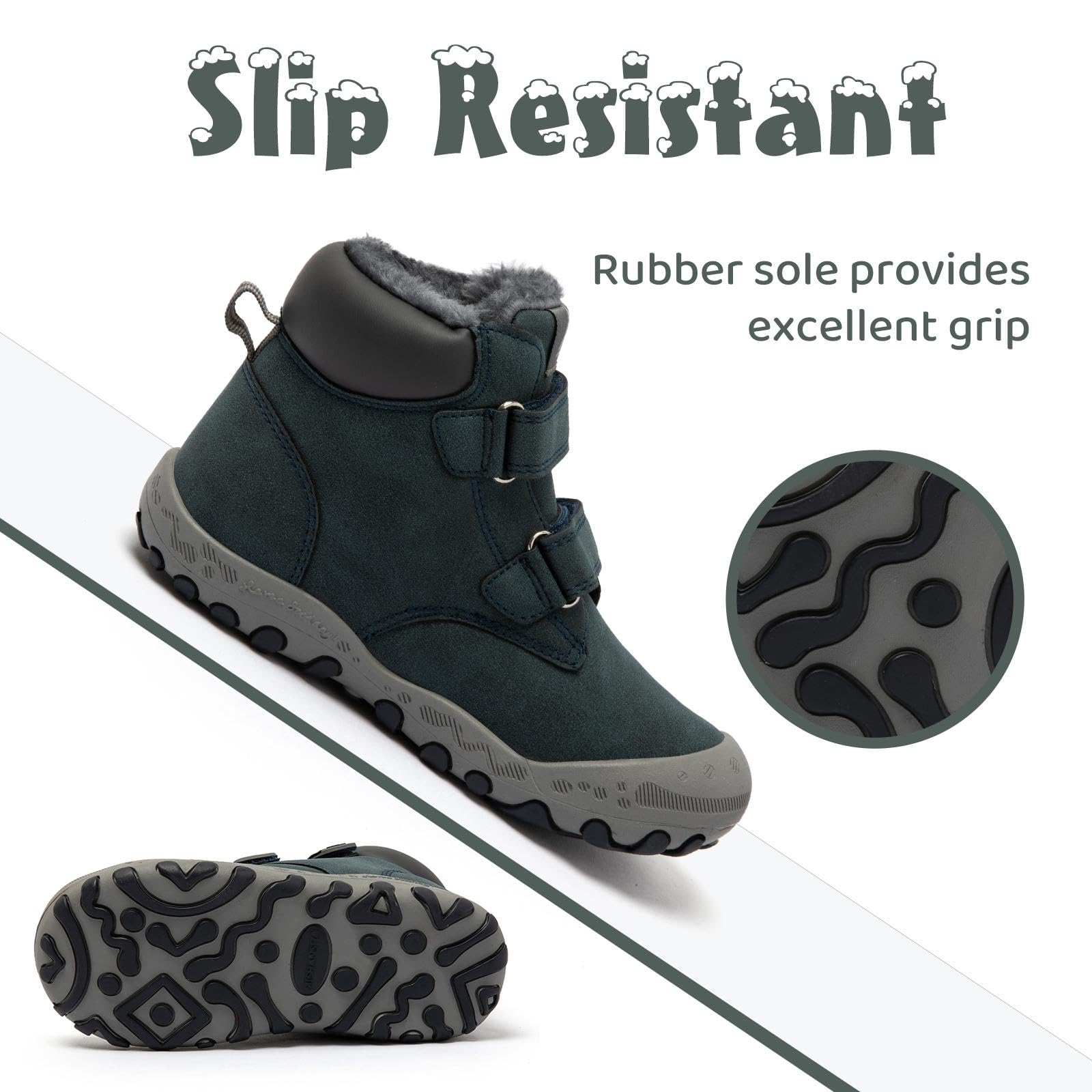 Mishansha Zapatos Invierno Niño Botas de Nieve Niña Calientes Botines Niños Antideslizante, Tallas 24-38 EU