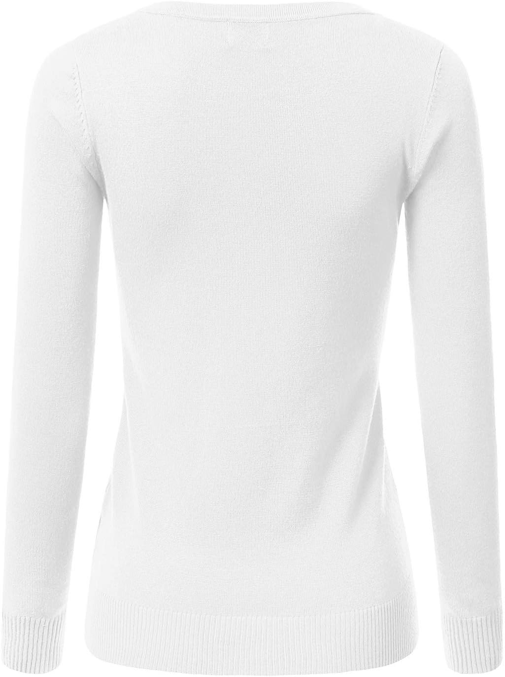 JJ Perfection Simple Soft Knit Sweater Crew Neck Long Sleeve Casual Basic Pullover Sweater Tops for Womens with Plus Size - Image 3