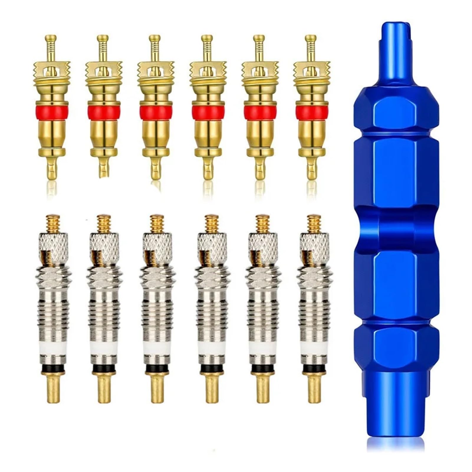 Dymkie Kit 8 Bicycle Presta Tubeless Core Kit Removable Aluminum Alloy Stem Caps Bike(Kit 8)