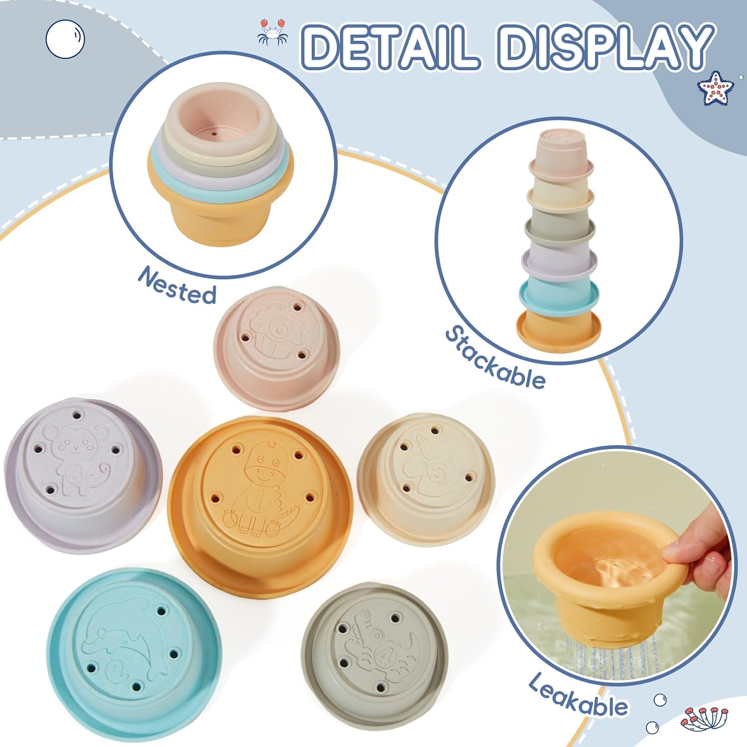 20PCS Toddler Bath Toys & 21PCS Bath Toys with Shape Sorer Toys