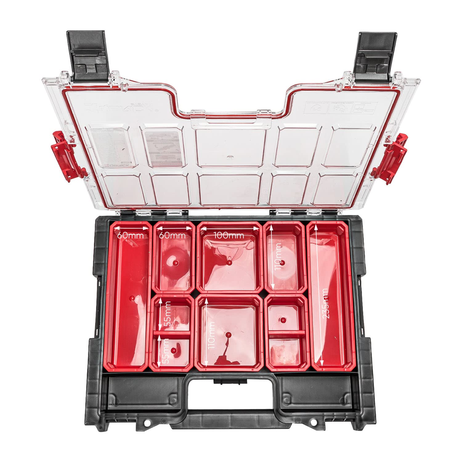 3x Sortimentskasten Kleinteilemagazin – 450 x 80 x 360mm – Premium Sortierkasten Wekzeugbox mit ausziehbaren Eimern Organzier PRO Sortierkoffer