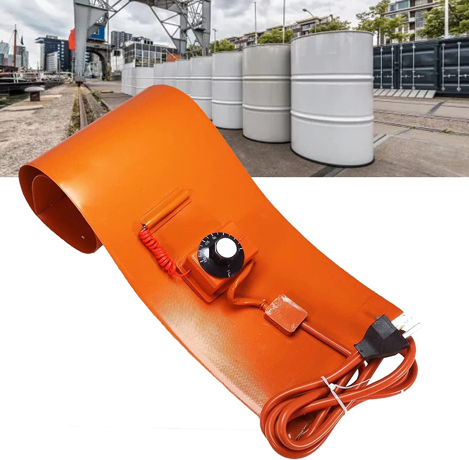 Amazon.com: QIANMEI Drum Pail heaters Silicone Barrel Band Warmer with  30‑150℃ Adjustable Temperature, Heavy Duty Metal Drum Heater Waste Oil  Heater for Garage Factory (Color : Knob with Thermostat, Size : 800W) :