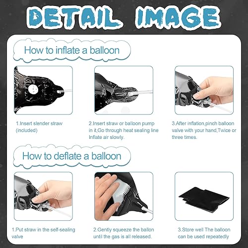 Miniatura 5 de Stcomart 8 decoraciones de fiesta de autos de carreras, globos negros del número 9, globos a cuadros para niños de 9 cumpleaños