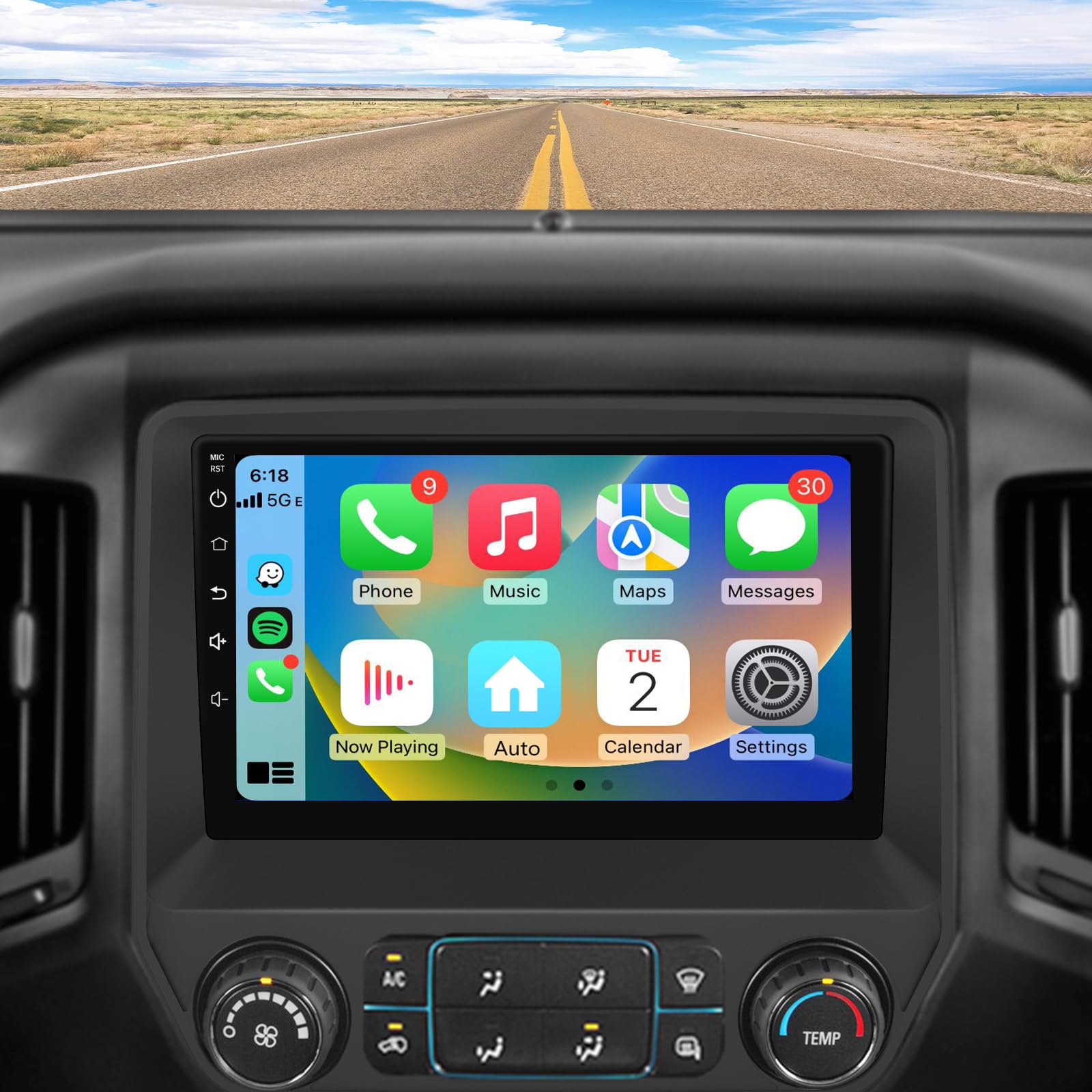 [4+64G] Vratzn Qualcomm Android 13 Car Radio Stereo for Chevy Silverado GMC Sierra 2014-2018 Built-in Bluetooth 5.0 with Backup Camera