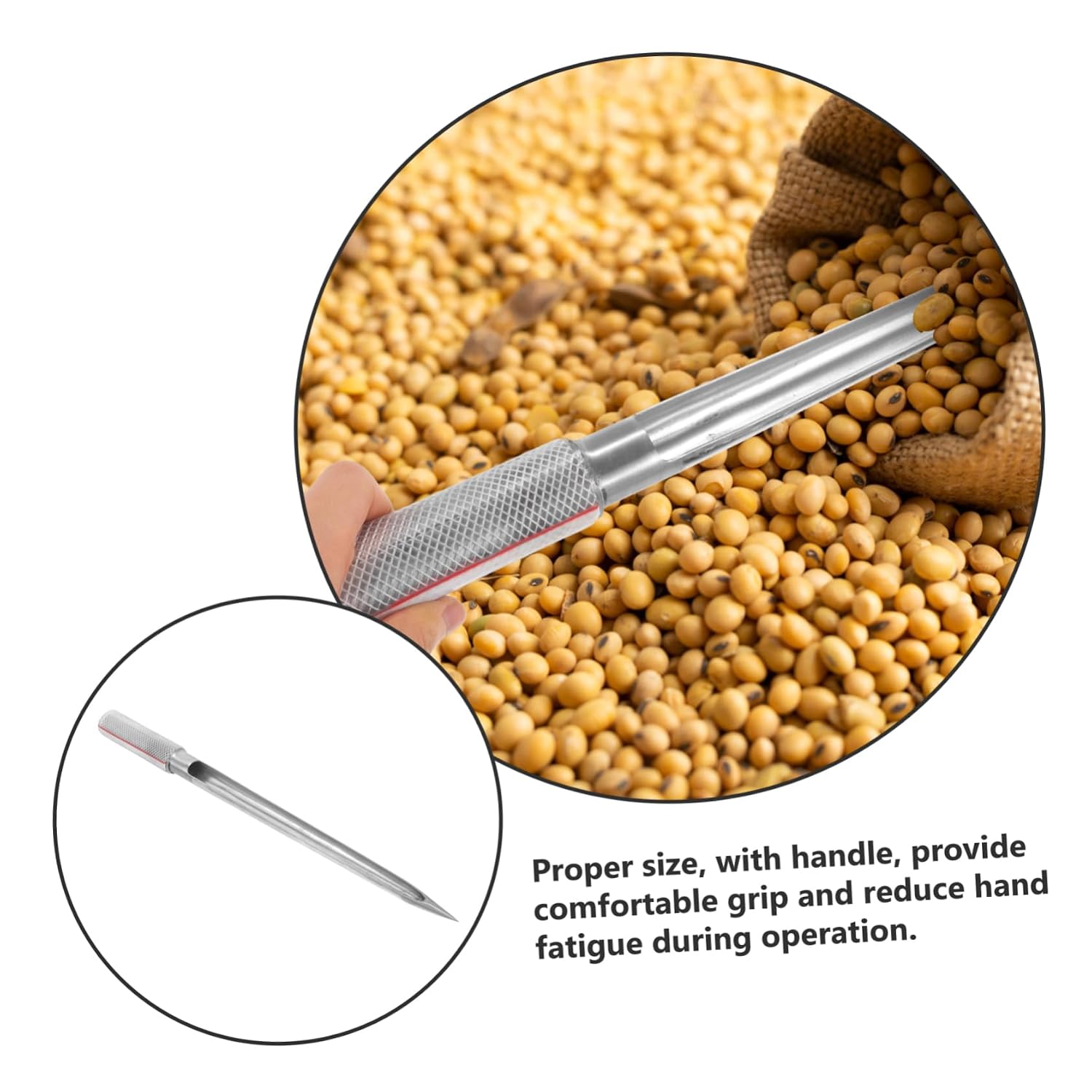 PRETYZOOM Grain Probe Rod Stainless Steel Fertilizer Sampler Grain Sampler for Plants Seeds Agriculture