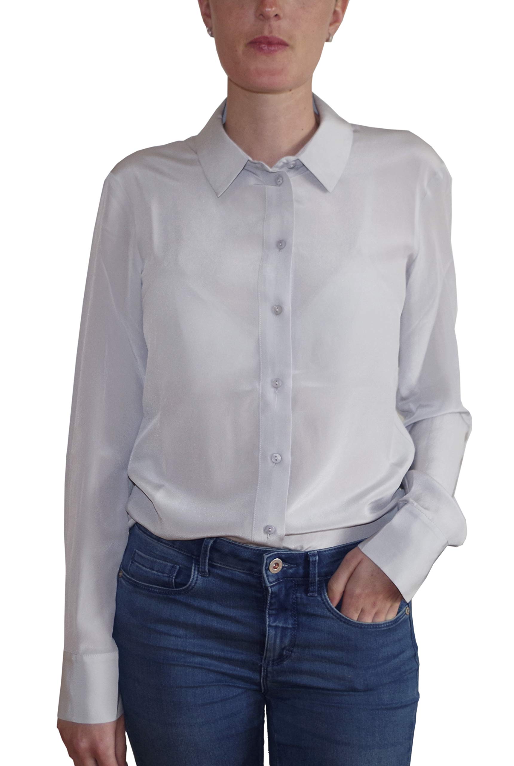 Posh Gear Donna Blusa de Seta Collettoseta 100% Seta