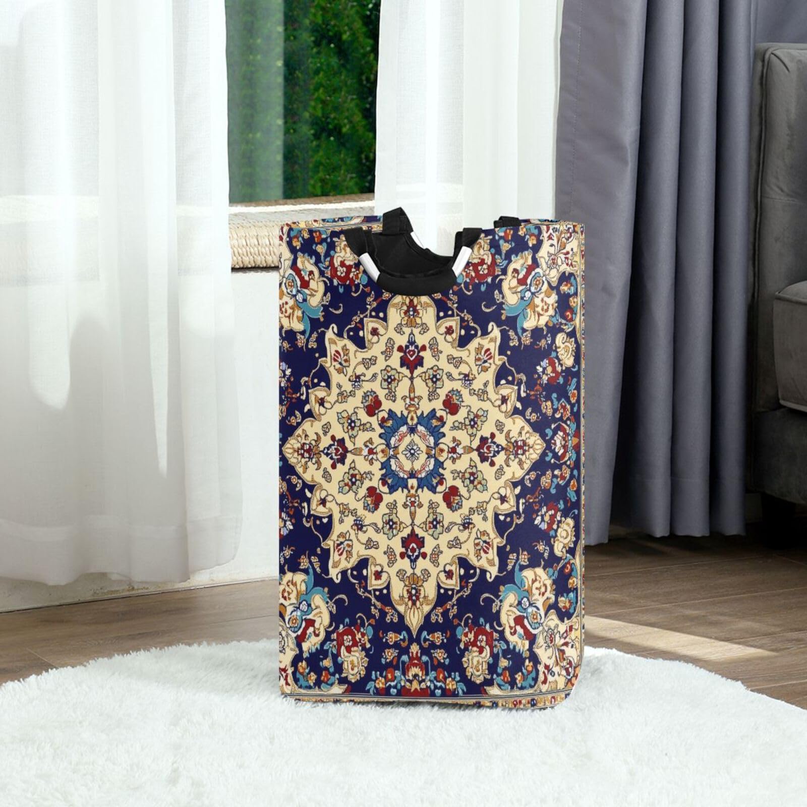 Jihqo Laundry Hamper Basket St Patrick's Clover Pattern Collapsible Nursery Storage Bin Waterproof Clothing Baskets for Home Bedroom Bathroom Washing Room