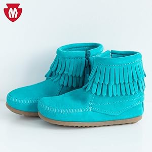 Amazon.com | Minnetonka Double Fringe Side Zip Boot for Kids