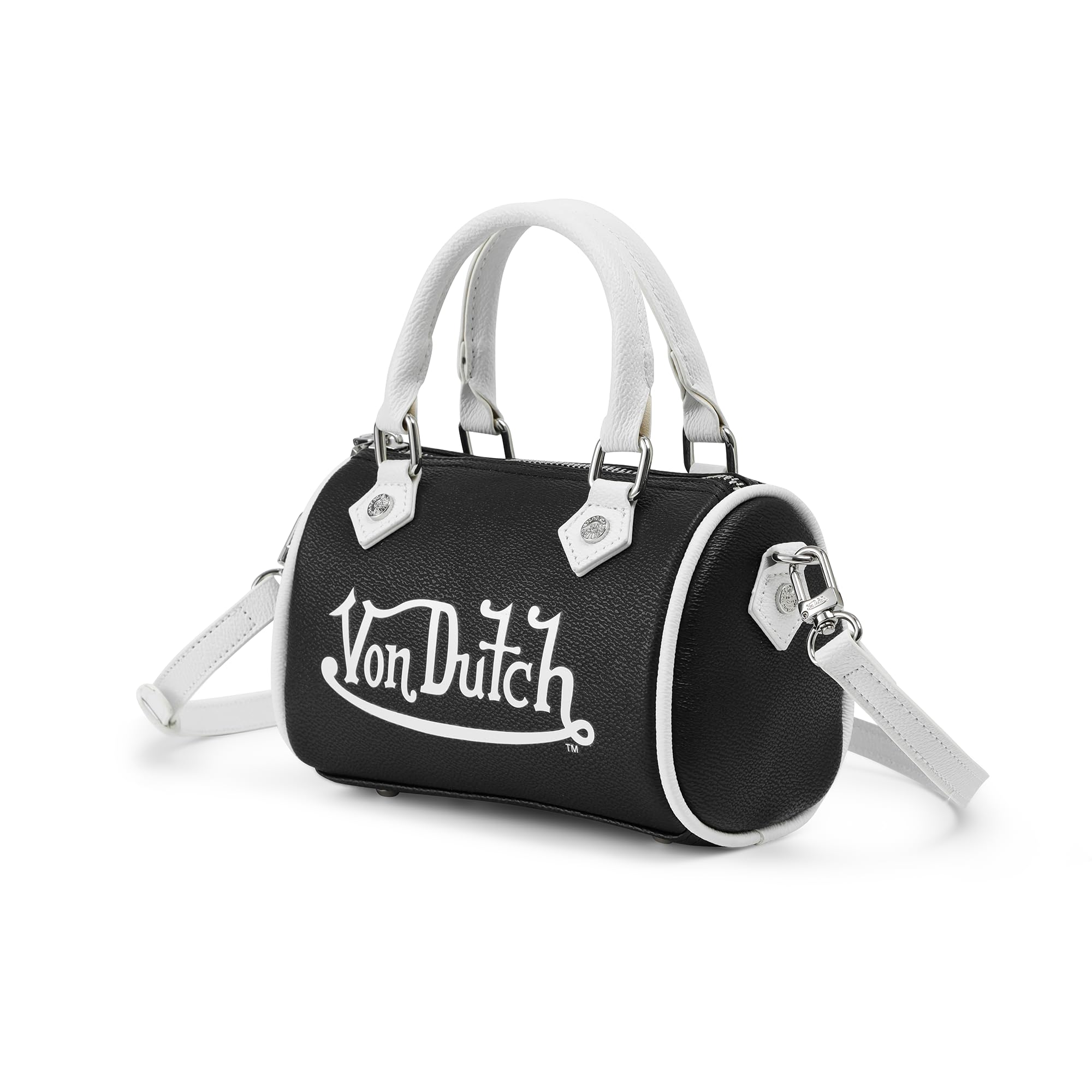 Top Handles & Branded Interior Pouch, Black and White