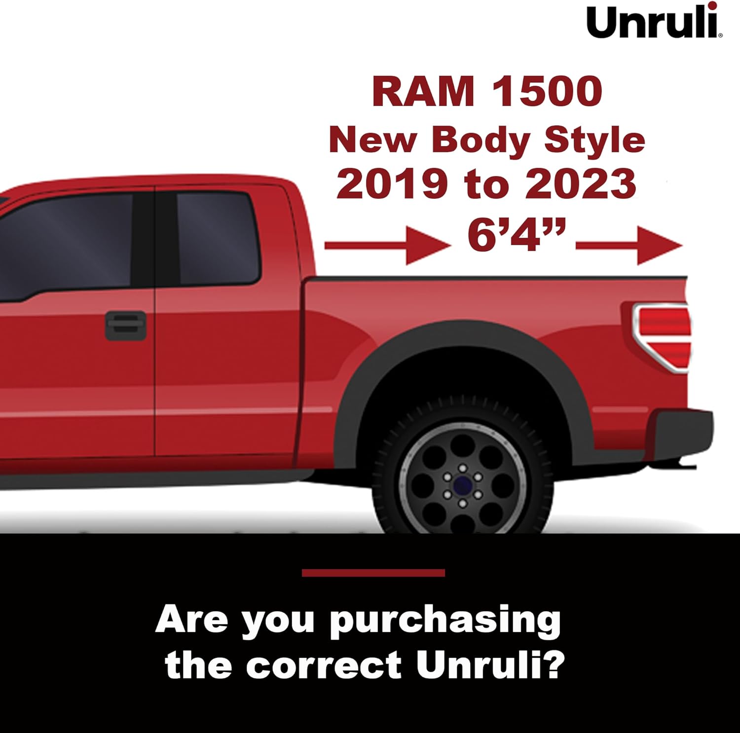 Unruli Transformer® Tonneau Cover with Removable Sliding Cargo Box for RAM 1500 New Body - Years 2019-2025 - 6’4’’ Truck Bed - Pickup Truck Bed Storage Box Secures Small Cargo Under Truck Bed Cover