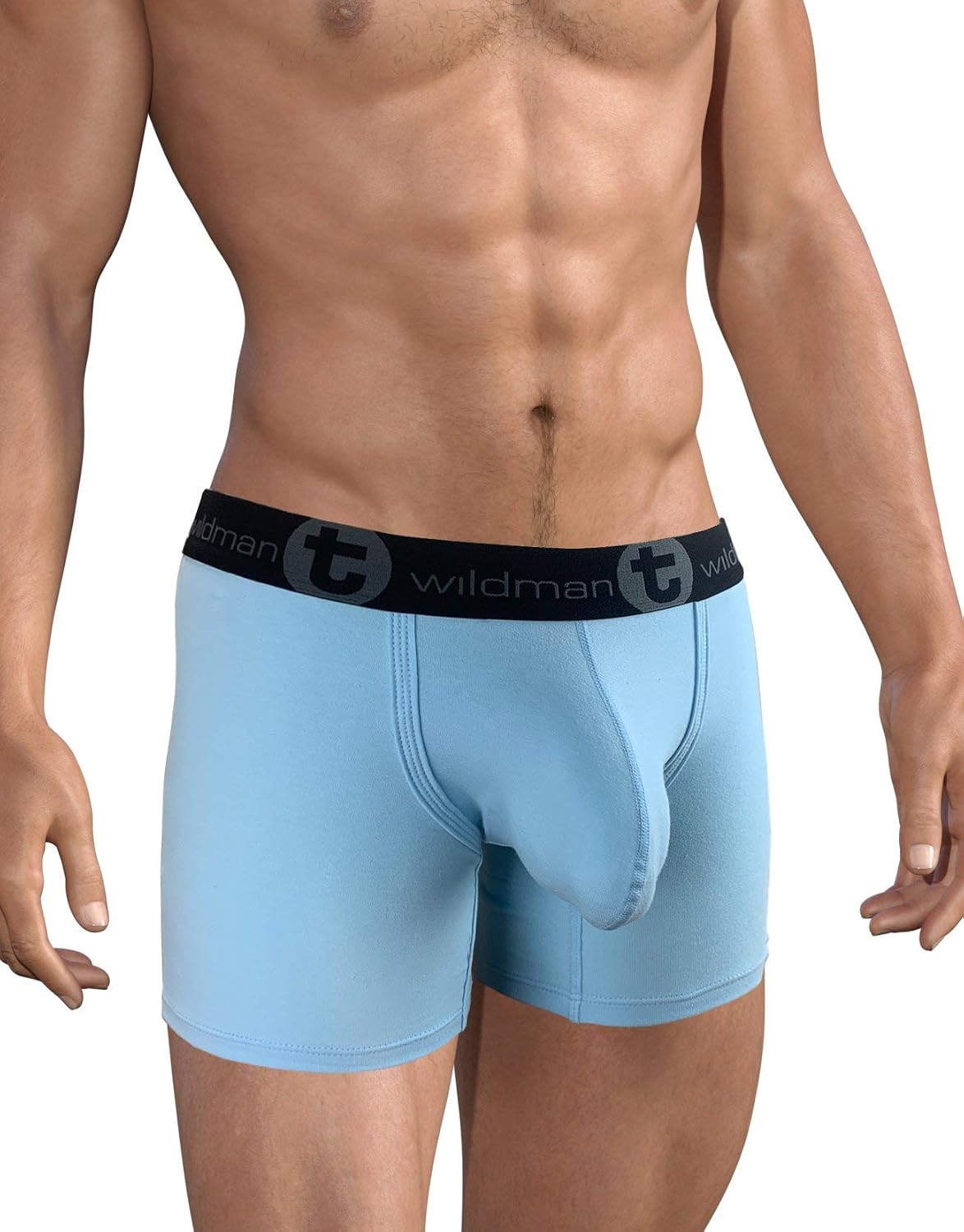 Wildmant Big Boy Pouch 5" Inseam Boxer Brief Light Blue
