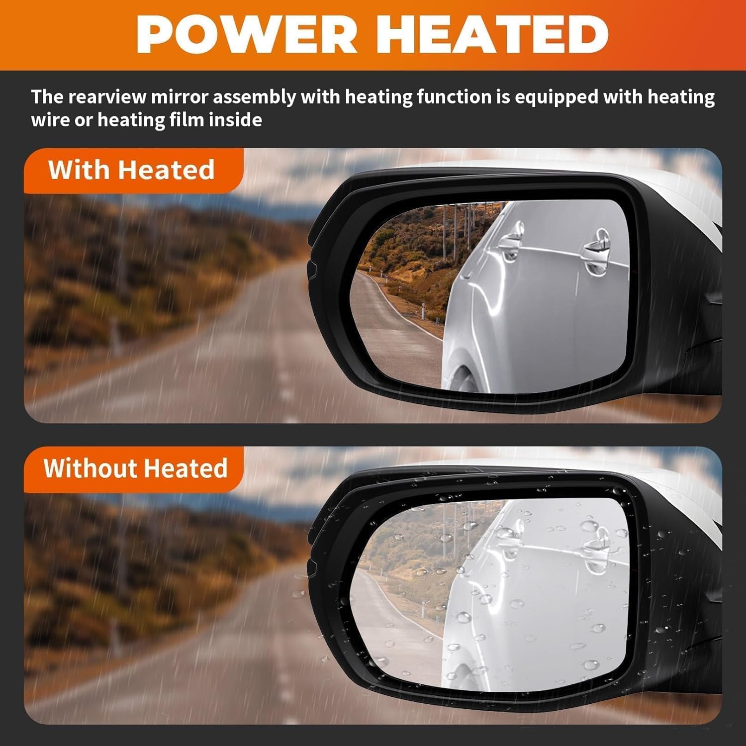 Left Driver Side Mirror Assembly Compatible with CR-V 2017 2018 2019 2020 2021 2022 Power Heated Turn Signal Light Blind Spot White 76258-TLA-A32 (9Pins)