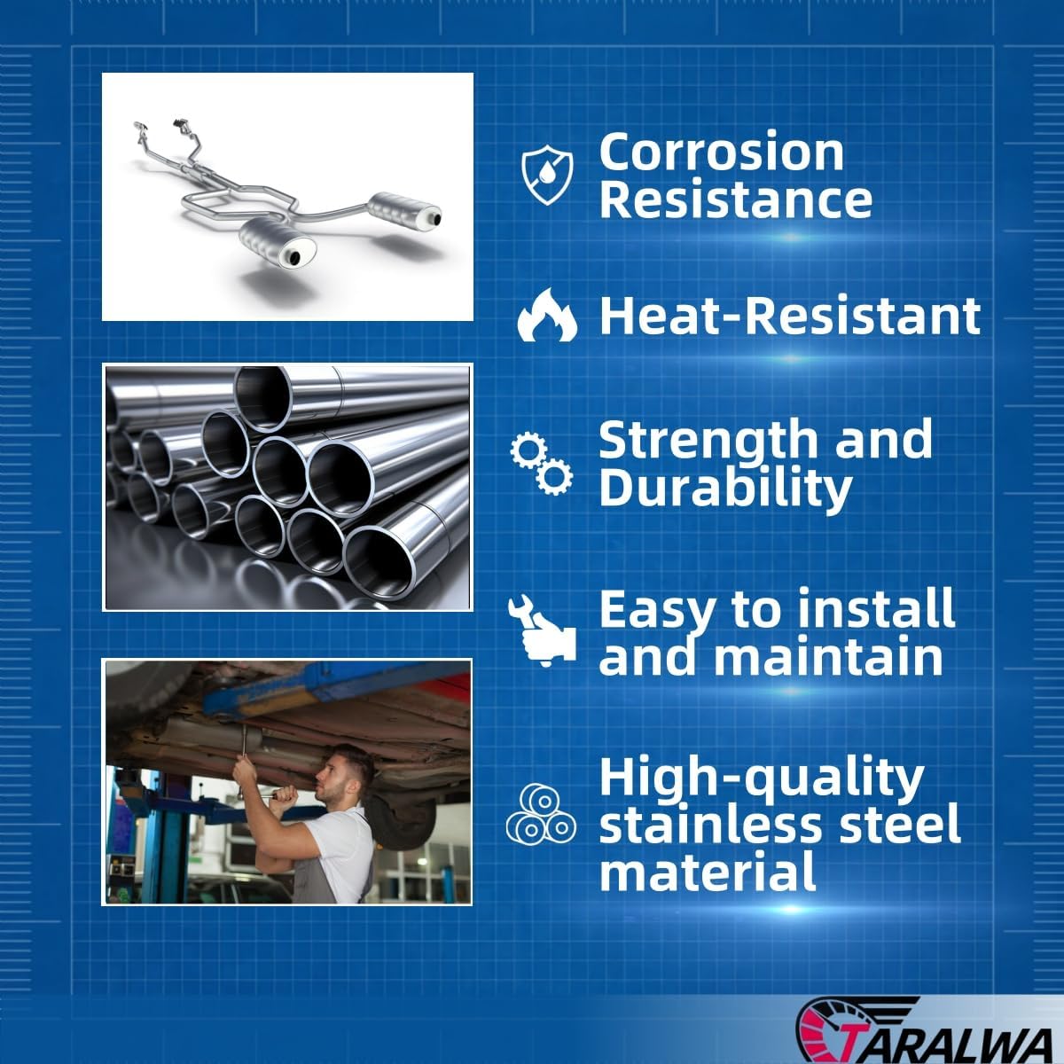 Exhaust Rear Muffler Tail pipe Stainless Steel fits: TOYOTA 2002-2006 CAMRY; 2002-2003 Lexus ES300;2004-2006 ES330; 2002-2006 Solara,Replacement part,Automotive Replacement Part,TC01