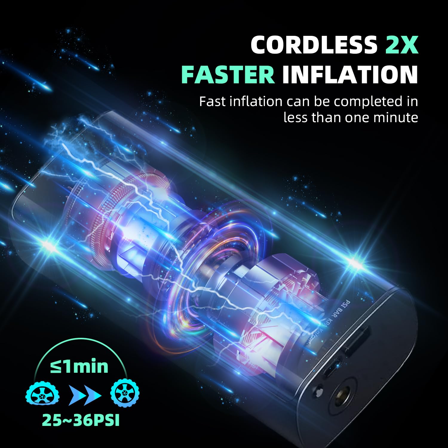 Primizia Portable Air Compressor, Wireless Car Tire Pump 150 PSI Primizia Portable Air Compressor, Wireless Car Tire Pump 150 PSI