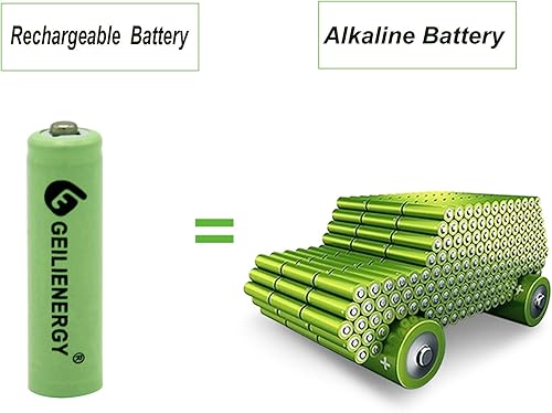Miniatura 5 de GEILIENERGY NiMH AA - Baterías recargables de 600 mAh de 12 V para luces solares luces de jardín controles remotos ratones paquete de 12
