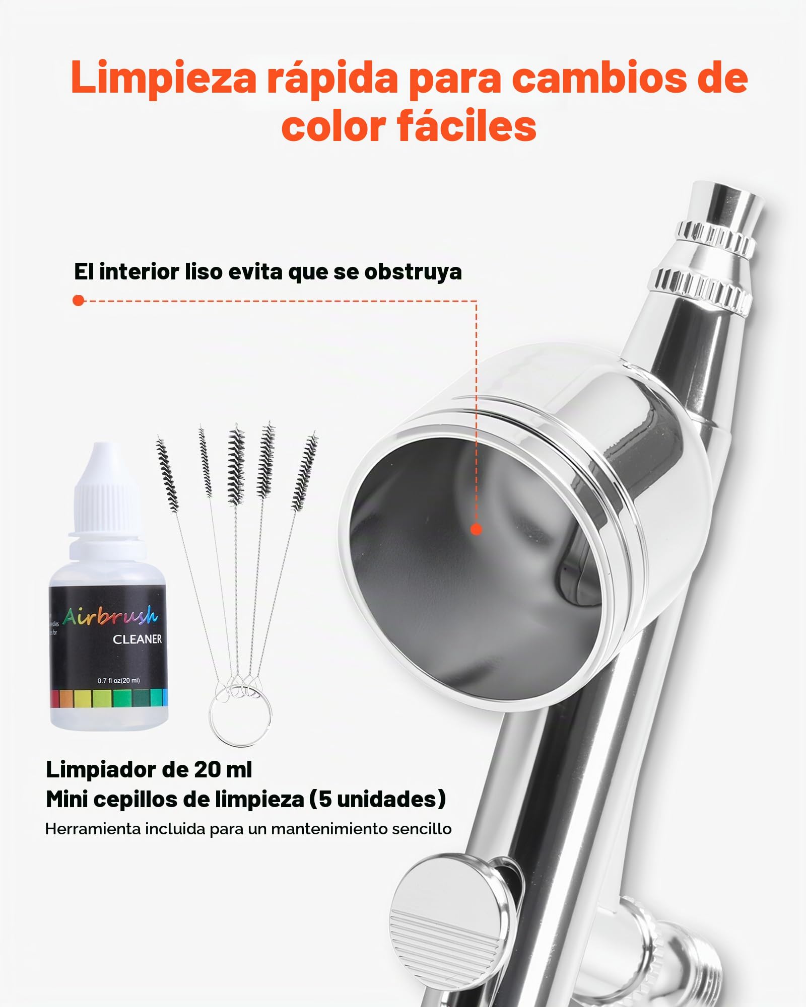 VEVOR Kit de Aerógrafo con Compresor de Aire 1/6 HP con Tanque 3 Aerógrafos de Doble Acción con 3 Boquillas, Manguera, 6 Pinturas Acrílicas, Kit de Pintura para Decoración de Tartas, Maquetas, Uñas