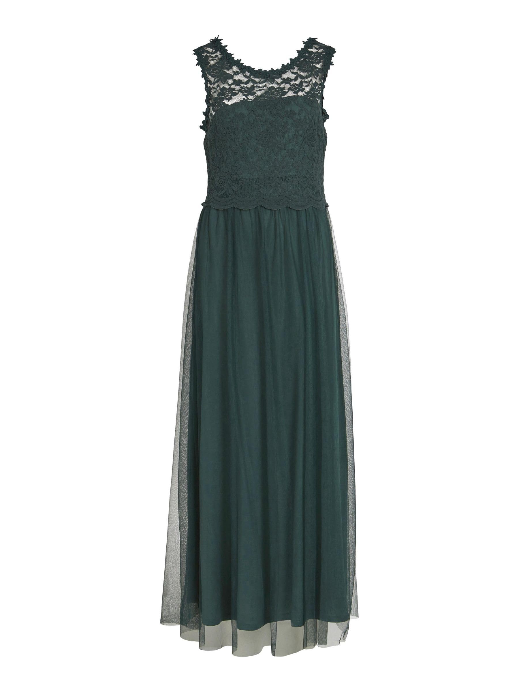 Vila Women's Ponderosa Pine/Detail: Elastic Bestseller A/S Vilynnea Maxi Dress/Su-Noos Evening, 34
