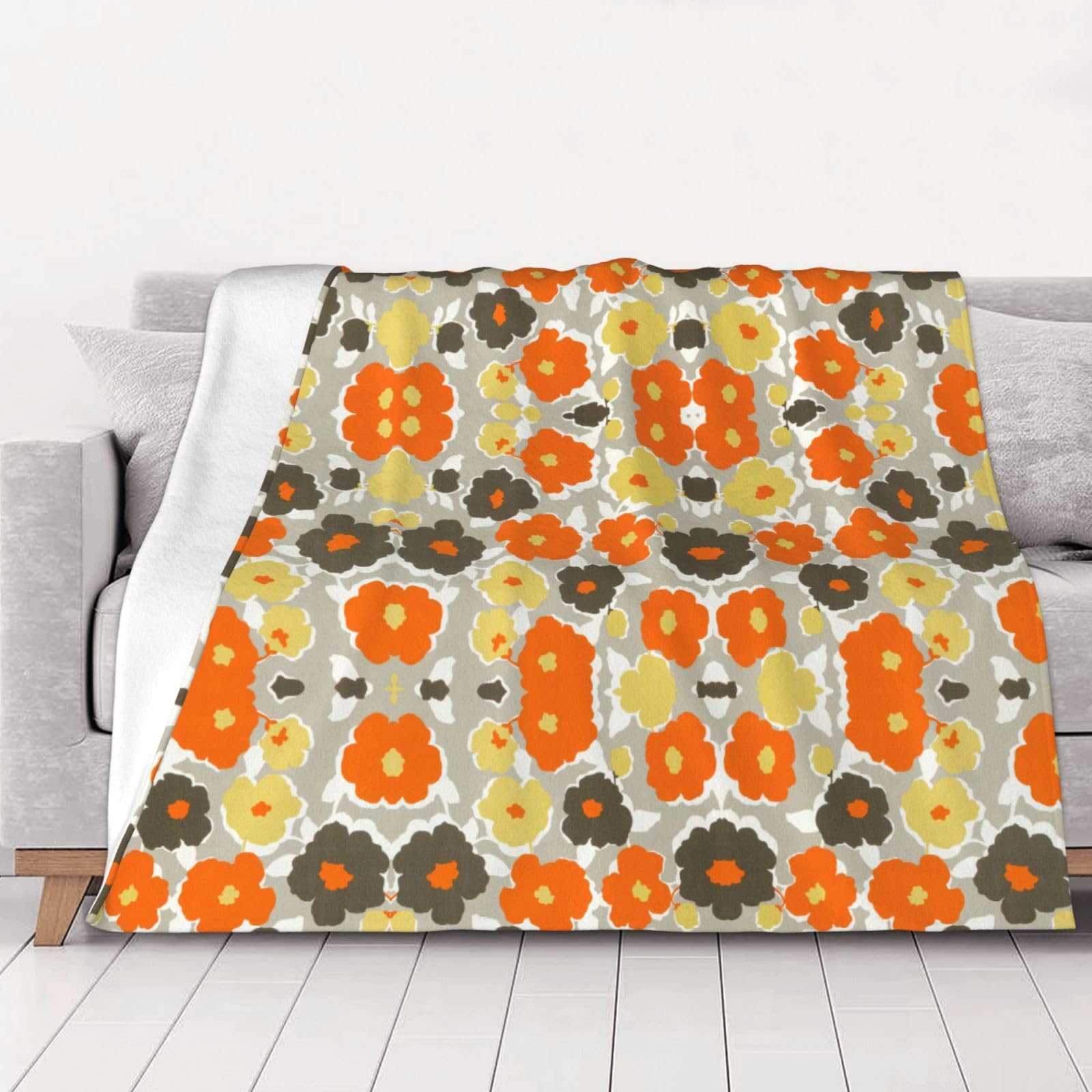 Couverture fleurie douce 152x203 cm pour lit et canapé
