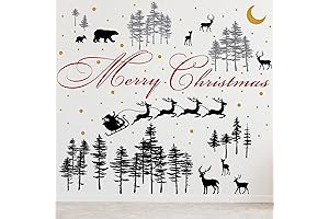 Charming Christmas Woodland Scene: Bring the Festive Charm Indoors with Kisston's Vinyl Wall Decals
