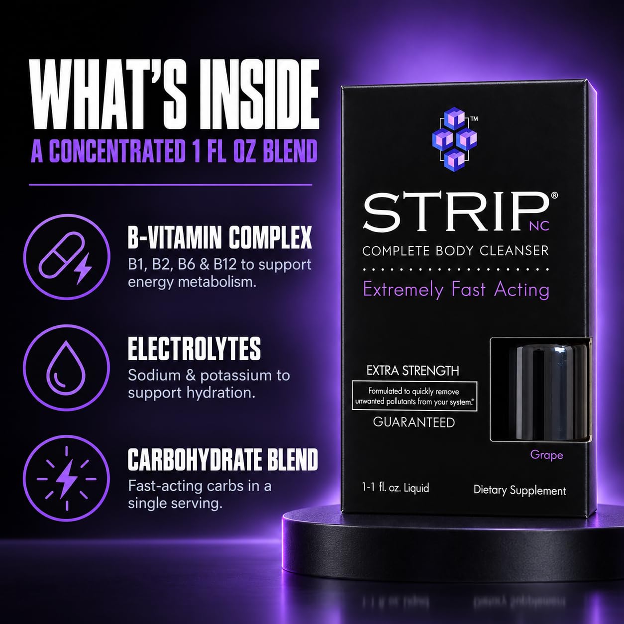 STRIP NC Complete Body Cleanser – Extra Strength Detox Drink, Grape 1 oz — Amazon image 3