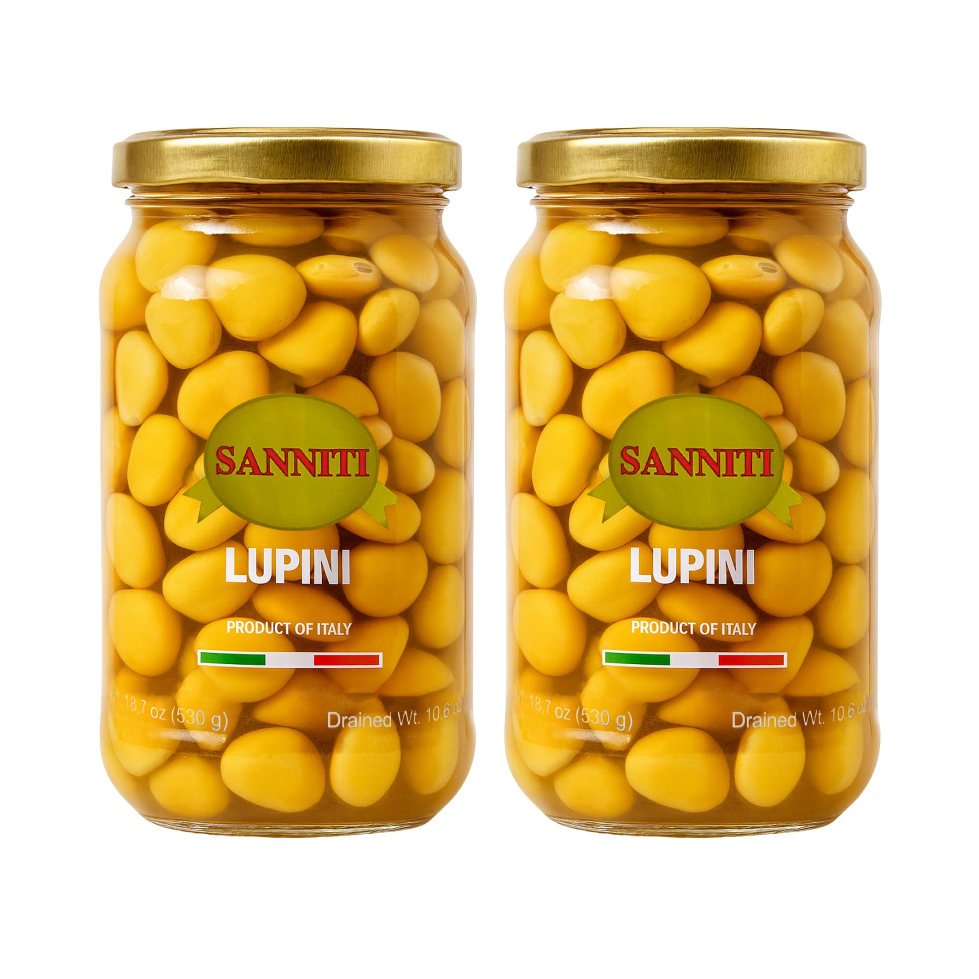 Sanniti Italian Lupini Beans Jar, 18.7 oz (Pack of 2)