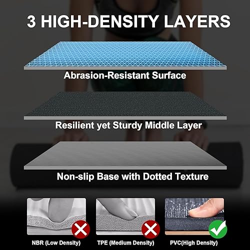 Miniatura 2 de Esterilla de ejercicio grande de 0315 x 0197 x 0276in para gimnasio en casa tapete de goma para fitness tapete de yoga grande para levantamiento de