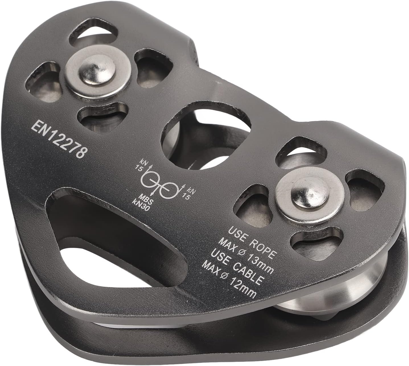 Double Zipline Pulley, Aviation Aluminum Stainless Steel Climbing Pulley Zip Line Pulley Easy Installation for Mountaineering