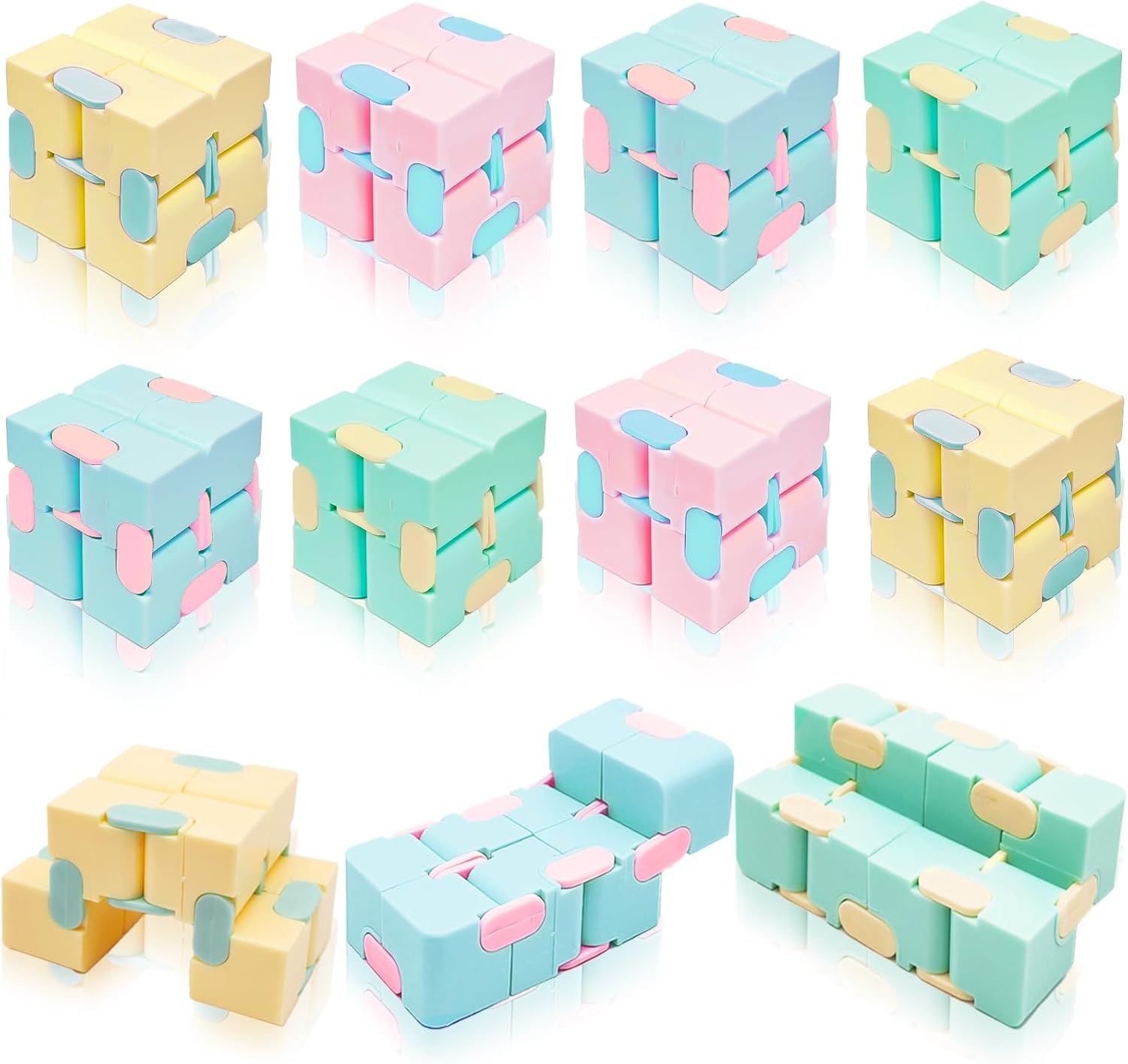 28 Pack Infinity Magic Toys for Kids, Hand Held Magic Sensory Stress Cube Toys- Anxiety Stress Relief Fidgeting Games for Teens Boys Girls Classroom Exchange Gifts Party Favors