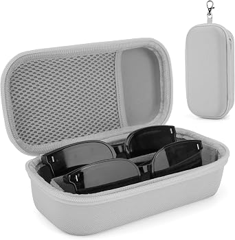 Double Eyeglasses Case, Hard Shell Dual Glasses Case Travel Sunglasses Organizer for Men Women