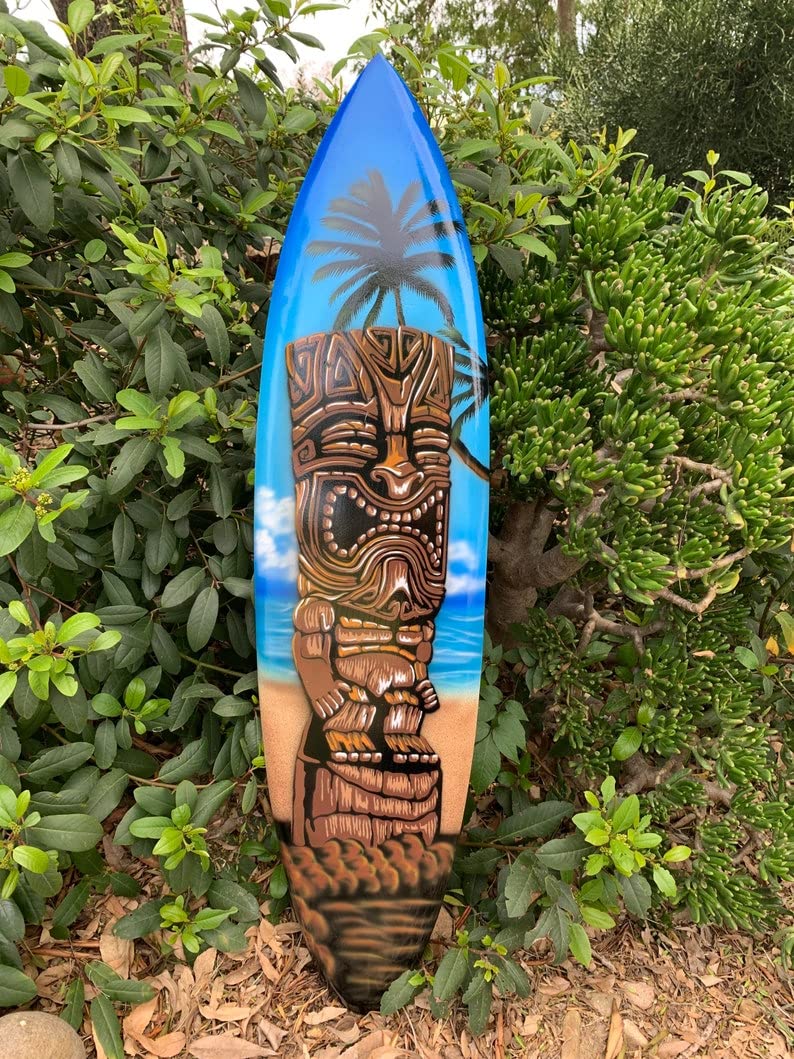 Amazon.com: Mystika Hawaiian Surfboard Airbrush Tiki Statue Wooden Wall  Plaque 39" : Home & Kitchen