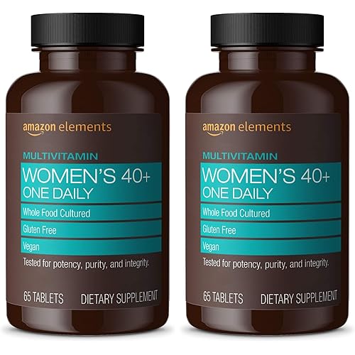 Amazon Elements Women‚ 40+ One Daily Multivitamin, 66% Whole Food Cultured, Vegan, 65 Tablets, 2 Month Supply (Packaging May Vary) (Pack of 2)