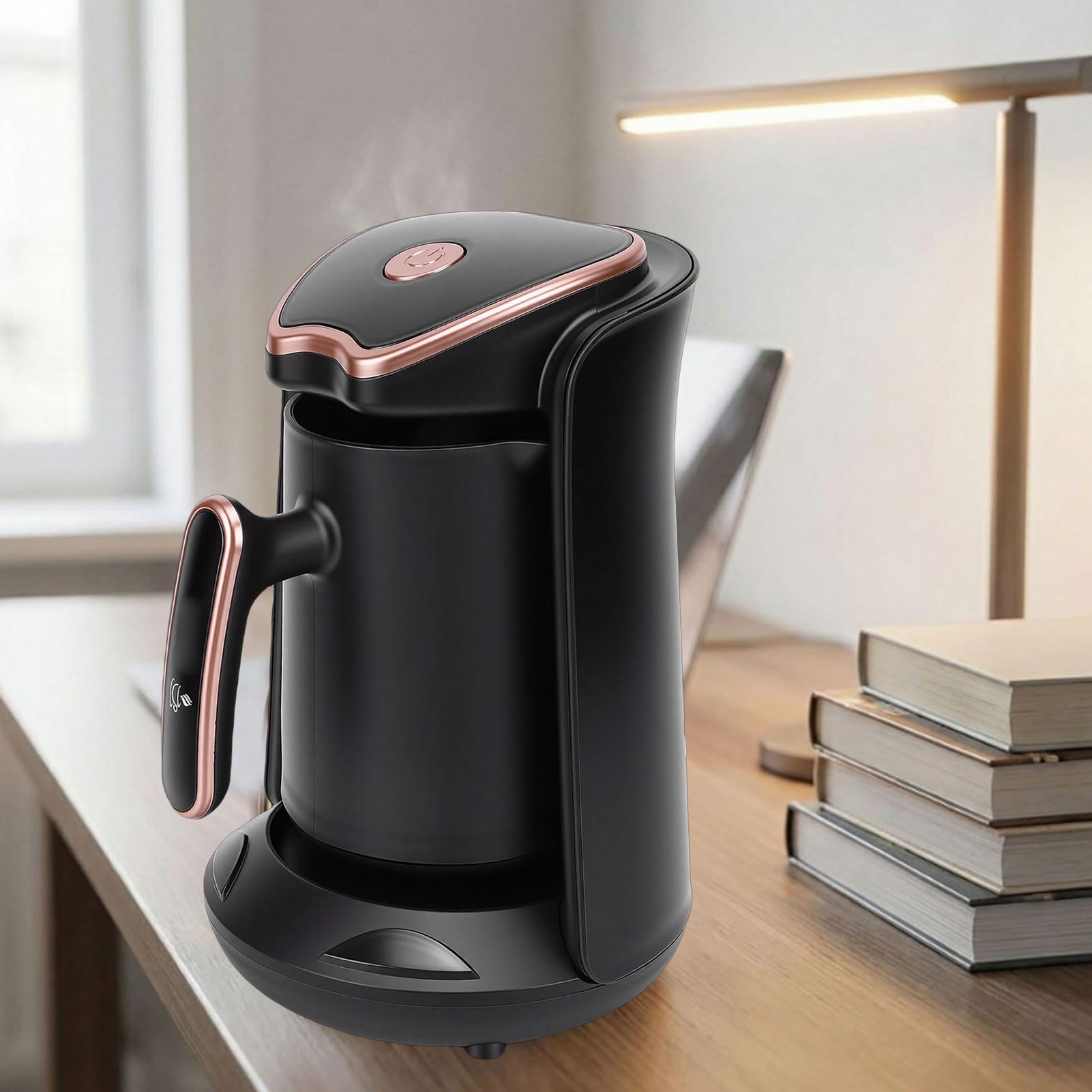 Macchina per caffè turco, macchina per caffè turco elettrica portatile a doppia pentola da 400 W Versatile infusore per tè Macchina per caffè espresso per uso in ufficio domestico