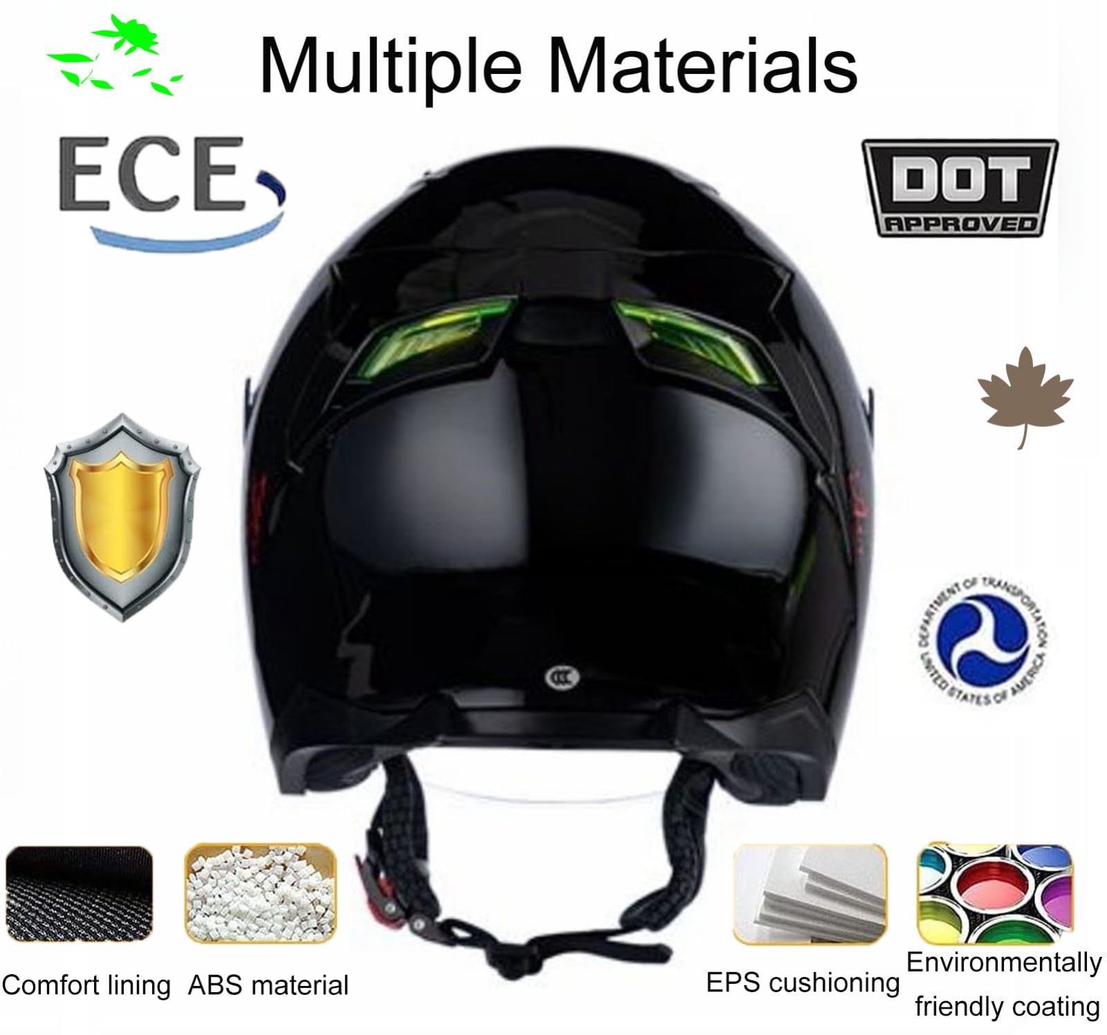 Otwarty kask motocyklowy z podwójnym wizjerem, kask na skuter, motorower, do jazdy po mieście, uniseks