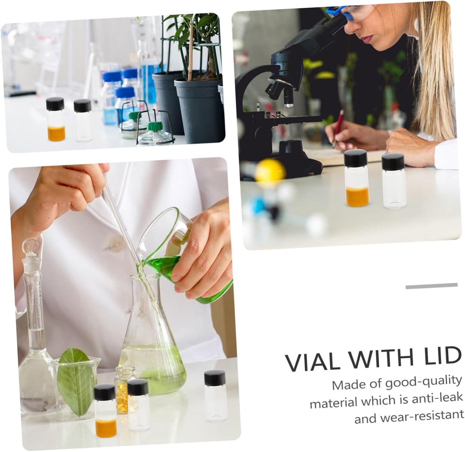 25pcs Glass Vials Sample Bottles with Sealing Lids Transparent Experiment Containers for Essential Oils Lab Use and Storage
