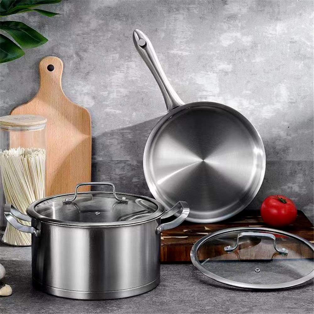 Juegos de Ollas y Sartenes Acero inoxidable de utensilios cocina profesional for el hogar restaurante ollas y sartenes Set Utensilios Cocina para Uso en la Cocina