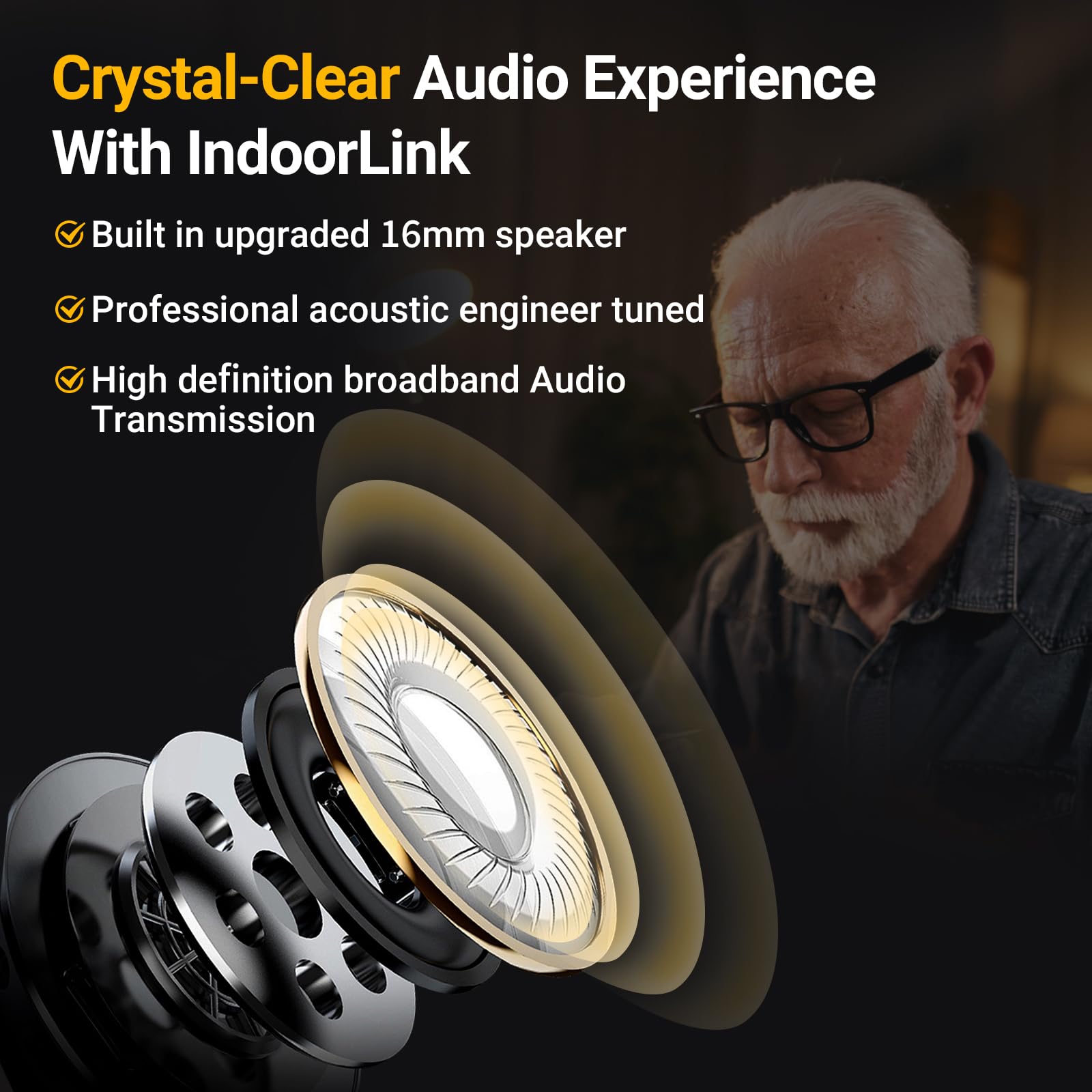 IndoorLink Sistema di guida turistica wireless portatile, altoparlante integrato da 16 mm, durata della batteria 35 ore, cuffie Whisper Tour Guide per tour, musei, mostre, visite scolastiche (1T2R)