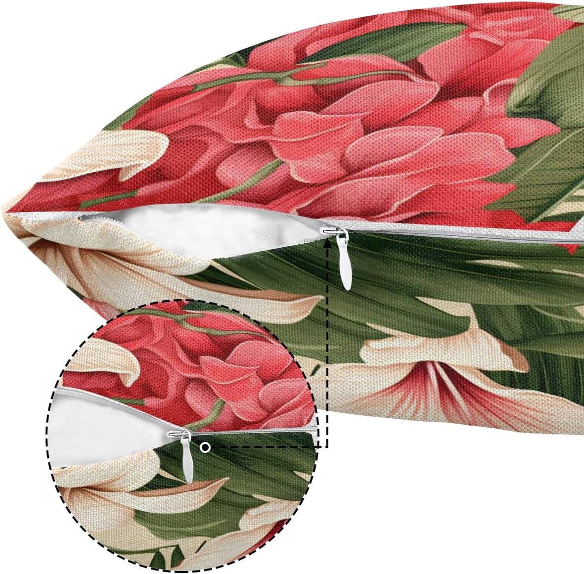 Tropical Flowers Pillow Covers Throw Pillow Covers Set of 2 Pillow Covers 16x16 Inch Square Pillowcases Cushion Covers Modern Farmhouse Home Decor for Couch Bedroom Sofa Living Room