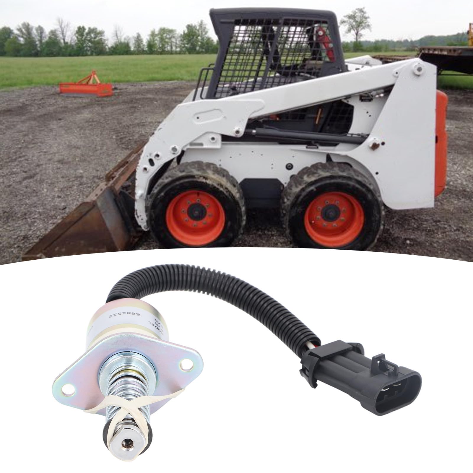 12V Cewka Zaworu Elektromagnetycznego Hamulca 6681512 Zawór Elektromagnetyczny Odcinający Paliwo dla MiniładowarkiS150 S160 S185