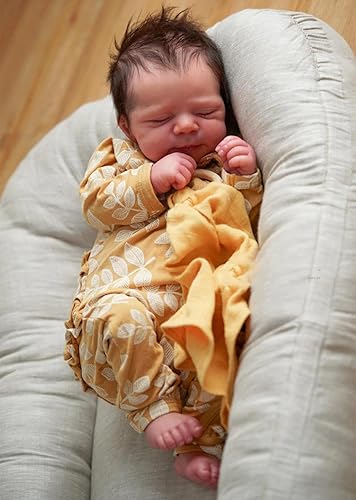 Anano Muñecas de bebé Reborn de silicona de cuerpo completo de 19 pulgadas, muñeca realista de bebé de silicona completa que se ven de tamaño real,